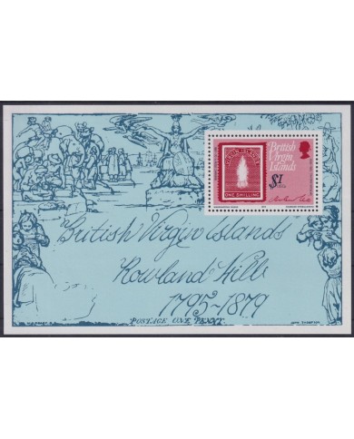 F-EX43081 VIRGIN IS MNH 1979 ANNIV ROWLAND HILL SHEET.