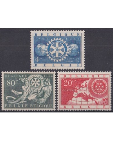 F-EX43305 BELGIUM BELGIQUE MNH 1954 ANNIV ROTARY CLUB INTERNATIONAL SHEET.