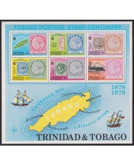 F-EX41367 TRINIDAD & TOBAGO MNH 1979 CENTENARY OF STAMPS SPECIAL SHEET.