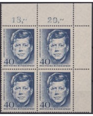 F-EX43553 GERMANY 1964 MNH BLOCK 4 JOHN F. KENNEDY IN MEMORIAN.