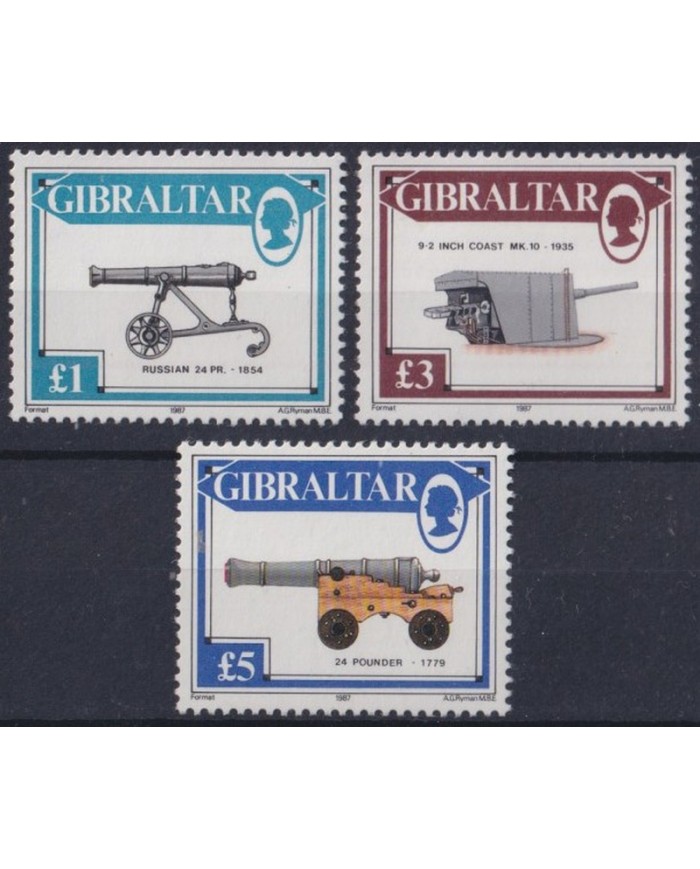 F-EX43661 GIBRALTAR 1987 MNH 1- 5 POUND ARTILLERY CANON.