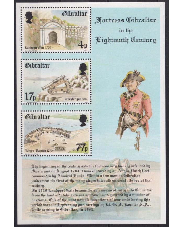 F-EX43711 GIBRALTAR 1983 MNH FORTRESS OF GIBRALTAR ARCHITECTUR.