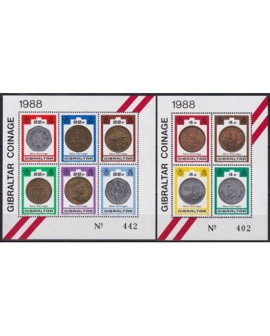 F-EX43712 GIBRALTAR 1988 MNH NEW ISSUE COINAGE.