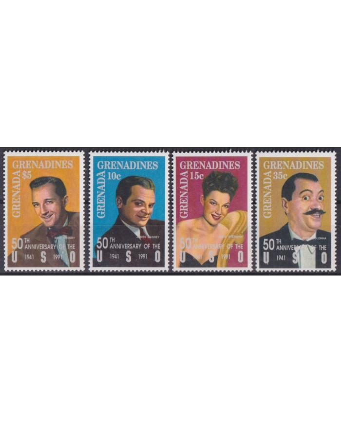 F-EX43633 GRENADA & GRENADINES 1992 MNH 50th ANNIV USO CINE CINEMA MUSIC.
