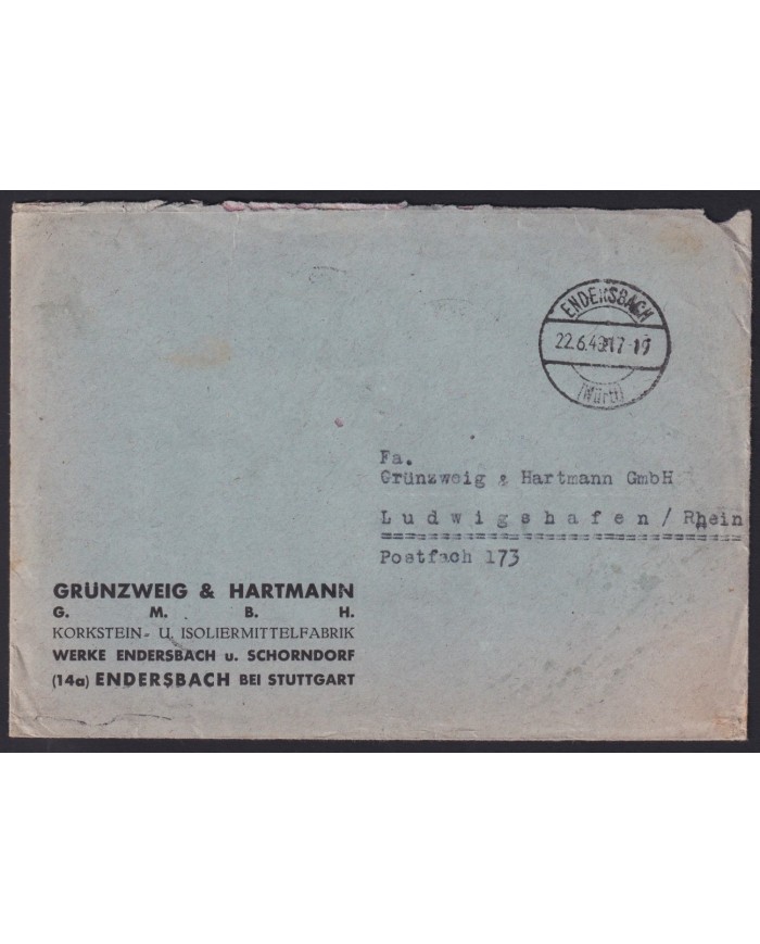 Z460 GERMANY BIZONE ALLIED OCCUPATION ZONE 1948 ENDERSBACH.