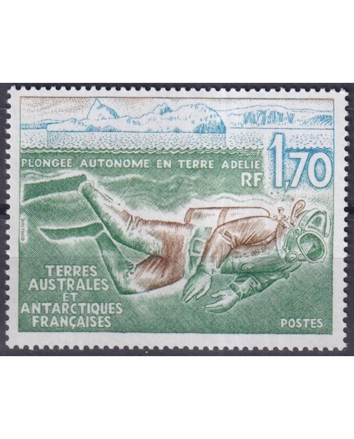 F-EX44394 TAAF POLAR ANTARCTIC MNH 1989 ADELAIDE SUBMARINE UNDERWATER DIVING.
