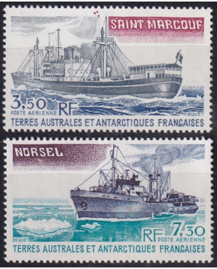 F-EX44400 TAAF POLAR ANTARCTIC MNH 1981 NORSEL SAINT MARCOUF SHIP BARCOS.