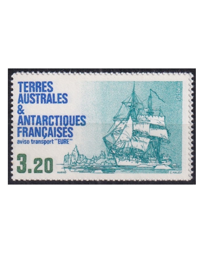 F-EX44401 TAAF POLAR ANTARCTIC MNH 1987 EURE HISTORIC SHIP BARCOS.
