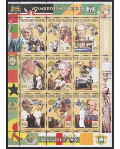 F-EX43757 NIGER MNH 1998 POPE JOAN PAUL II VISIT AFRICA & SATELLITE SPACE COSMOS.