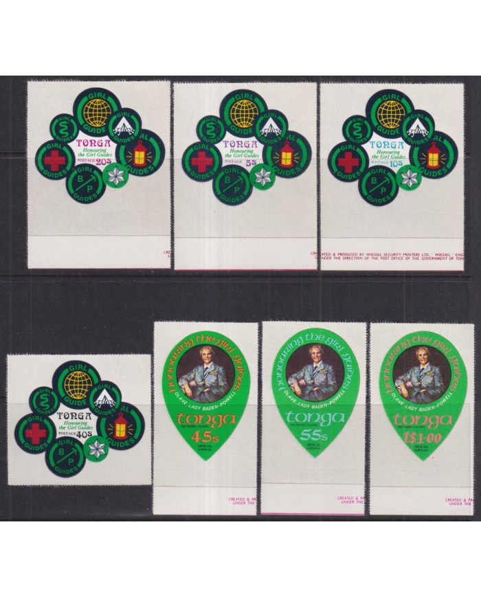 F-EX43659 TONGA MNH 1974 BOYS SCOUT GIRL GUIDE ADHESIVE.