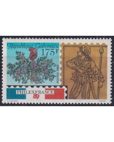F-EX44407 GABON MNH 1989 PHILEXFRANCE CENTENARY EXPOSITION.