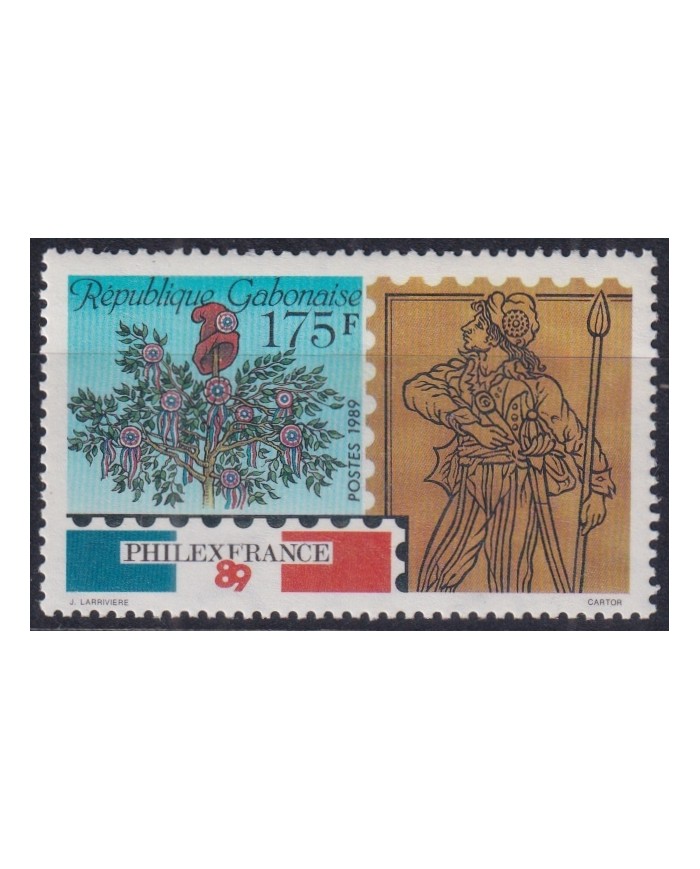 F-EX44407 GABON MNH 1989 PHILEXFRANCE CENTENARY EXPOSITION.