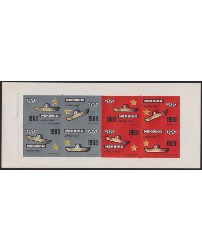 F-EX44058 MEXICO 1968 OLYMPIC GAMES ESPERANTO COMPLETE SHEET.