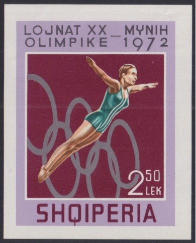 F-EX44322 ALBANIA MNH 1972 OLYMPIC GAMES MUNICH GIMNASTICS.