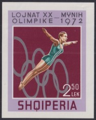 F-EX44322 ALBANIA MNH 1972 OLYMPIC GAMES MUNICH GIMNASTICS.