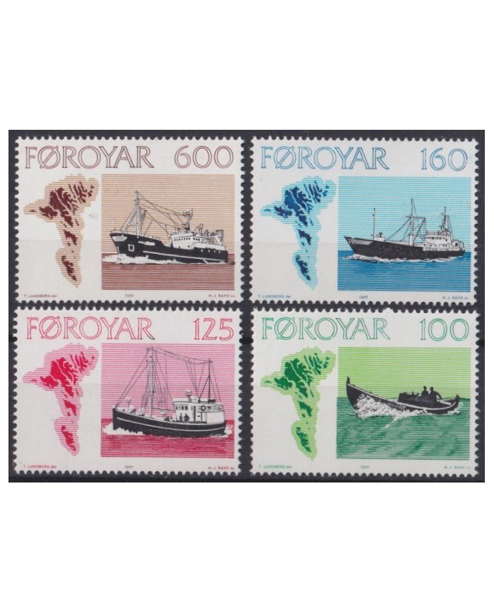 F-EX42639 FOROYAR FAROE MNH 1977 SHIP BARCOS BOATS.