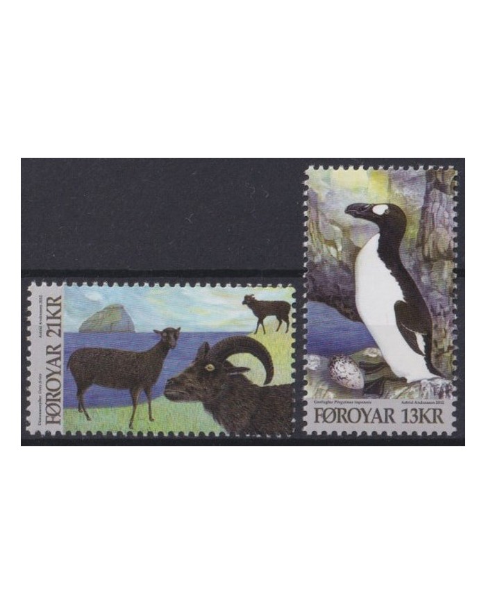 F-EX43337 FAROE FAROYAR MNH 2012 ANNIMALS OF VIKING AGE PENGUINS.