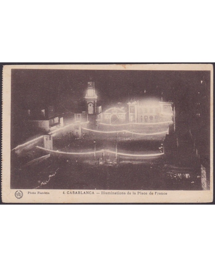 F-EX2041 MAROC FRANCE 1930 MILITAR FREE POSTCARD CASABLANCA TELEGRAPH.