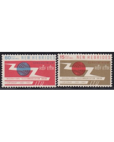 F-EX44233 NEW HEBRIDES MNH 1965 ITU INTERNATIONAL TELECOMMUNICATION UNION.
