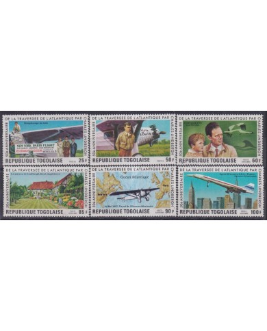 F-EX44043 TOGO MNH 1965 50 ANNIV CROSSING ATLANTIC FLIGHT CHARLES LINDBERGHT.
