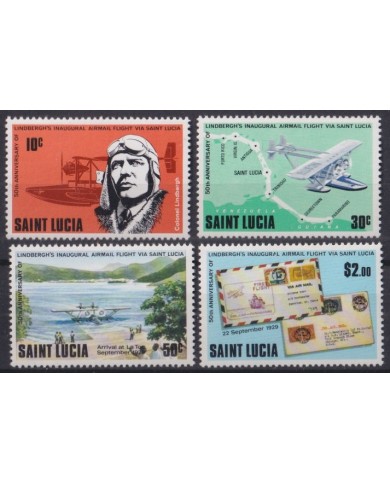 F-EX44042 ST LUCIA MNH 1979 SPIRIT OF ST LOIS FLIGHT TO ST LUCIA CHARLES LINDBERGHT.