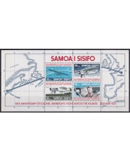 F-EX43738 SAMOA I SISIFO MNH 1965 50 ANNIV CROSSING ATLANTIC FLIGHT LINDBERGHT.