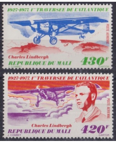 F-EX44044 MALI MNH 1977 50 ANNIV CROSSING ATLANTIC FLIGHT CHARLES LINDBERGHT.