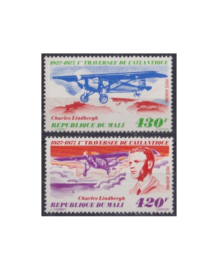 F-EX44044 MALI MNH 1977 50 ANNIV CROSSING ATLANTIC FLIGHT CHARLES LINDBERGHT.