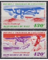 F-EX44044 MALI MNH 1977 50 ANNIV CROSSING ATLANTIC FLIGHT CHARLES LINDBERGHT.