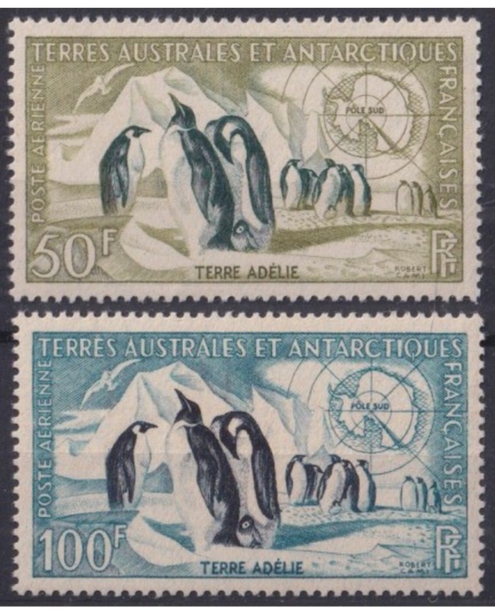 F-EX44031 TAAF POLAR ANTARCTIC MNH 1956 PENGUIN BIRD AVES PAJAROS.