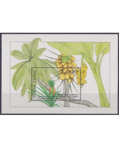 F-EX44018 SIERRA LEONE MNH 1987 COCONUT FRUIT TREE BANANA PINEAPPLE.