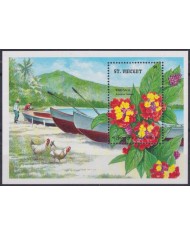 F-EX44015 ST VINCENT MNH SHIP BOAT CHICKEN SAGE BOTANICAL ORCHID FLOWER FLORES.