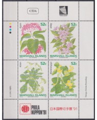 F-EX43994 MARSHALL IS MNH 1991 PHILANIPPON´91 BOTANICAL FLOWER FLORES.