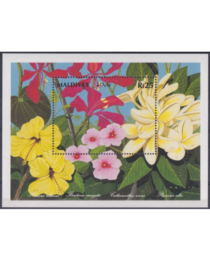 F-EX43992 MALDIVES MNH 1992 BOTANICAL FLOWER FLORES.