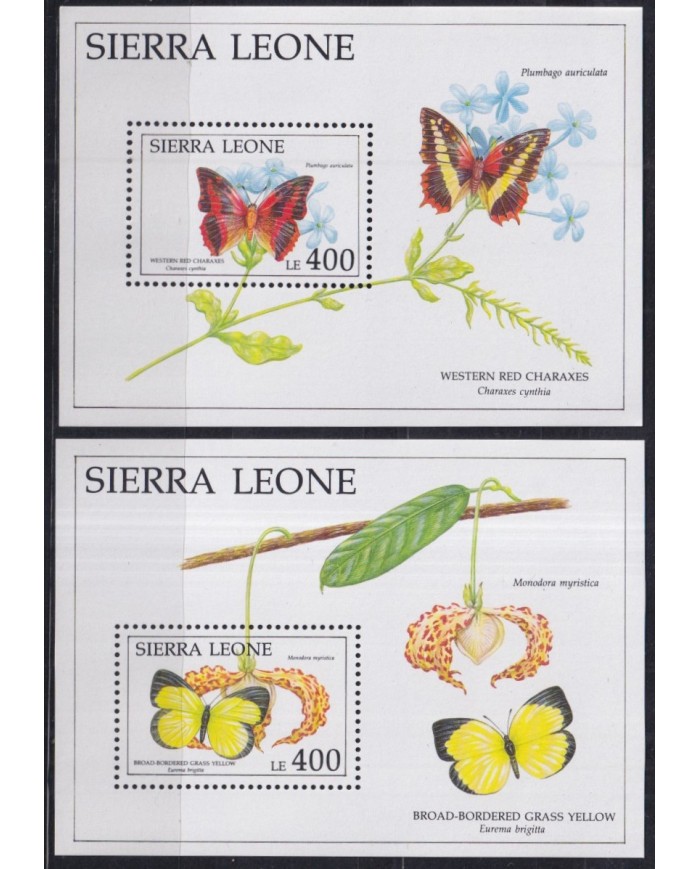 F-EX44021 SIERRA LEONE MNH 1991 INSECT ENTOMOLOGY BUTTERFLIES PAPILLON.