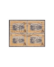F-EX2068 COLOMBIA 5$ BLOCK 4 SURCHARGE 1955.