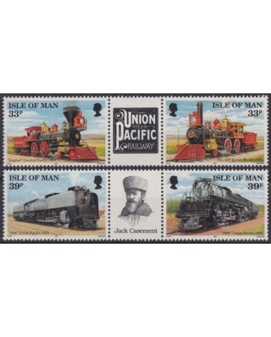 F-EX43430 MAN IS MNH 1992 RAILROAD UNION PACIFIC RAILWAYS FERROCARRIL LOCOMOTIVE.