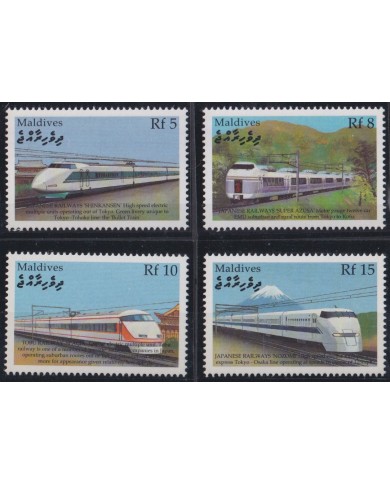 F-EX43435 MALDIVES MNH 2000 JAPANESE FAST RAILROAD FERROCARRIL.