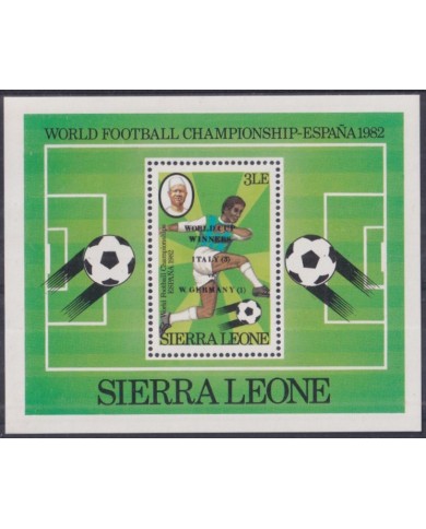 F-EX44020 SIERRA LEONE MNH 1982 WORLD SOCCER FOOTBALL CUP WINNER OVERPRINT.