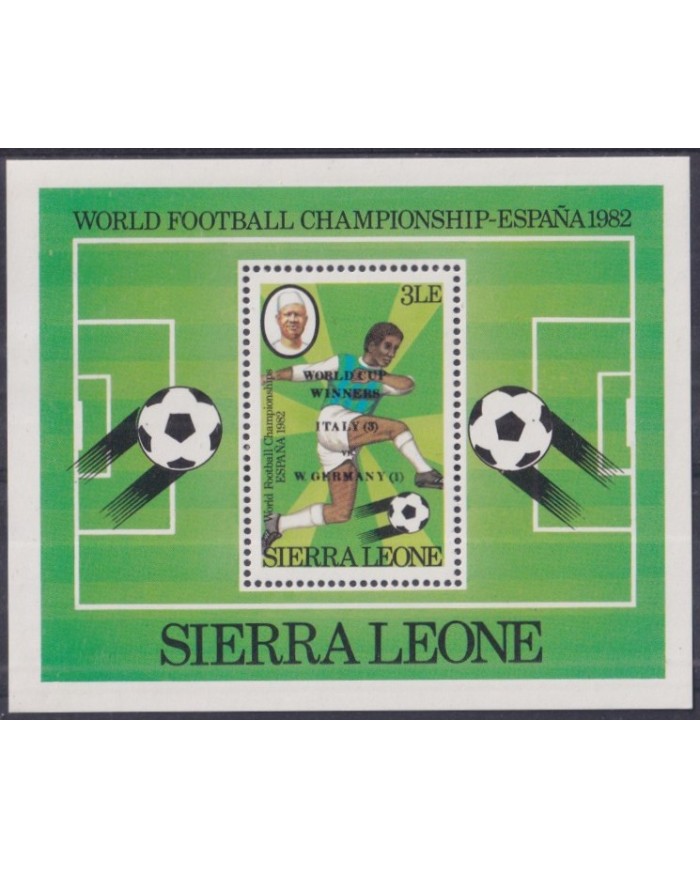 F-EX44020 SIERRA LEONE MNH 1982 WORLD SOCCER FOOTBALL CUP WINNER OVERPRINT.