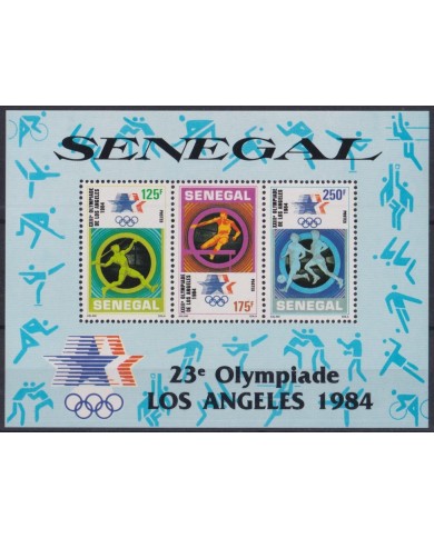 F-EX44017 SENEGAL MNH 1984 OLYMPIC GAMES LOS ANGELES ATHLETISM JAVELIN SOCCER.