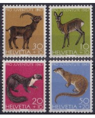 F-EX43595 SWITZERLAND MNH 1967 FAUNA PRO JUVENTUDE ANTELOPE WILDLIFE.