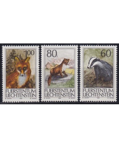 F-EX44142 LIECHTENSTEIN MNH 1993 WILDLIFE FAUNA FOX BADGER MARTEN.
