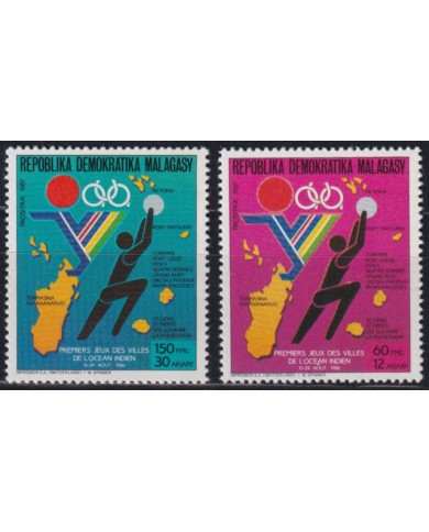 F-EX43516 MADAGASCAR 1986 MNH INDIAN OCEAN CITY SPORT GAMES.