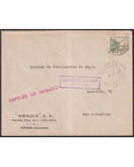 Z493 ESPAÑA SPAIN 1938 CIVIL WAR CENSORSHIP HERNANI GUIPUZCOA TO SAN SEBASTIAN.