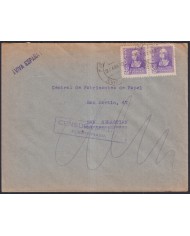 Z494 ESPAÑA SPAIN 1939 CIVIL WAR CENSORSHIP FUENTERRABIA TO SAN SEBASTIAN.