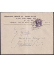 Z498 ESPAÑA SPAIN 1939 CIVIL WAR CENSORSHIP MONDRAGON TO SAN SEBASTIAN.