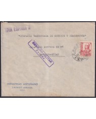 Z503 ESPAÑA SPAIN 193? CIVIL WAR CENSORSHIP ZARAUZ TO SAN SEBASTIAN.