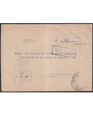 Z510 ESPAÑA SPAIN 1939 MILITAR FREEPORT CENSORSHIP TARAZONA TO BARCELONA.