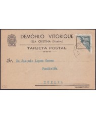 Z537 ESPAÑA SPAIN 1940 FRANCO BICEPT ISLA CRISTINA POSTCARD HUELVA.